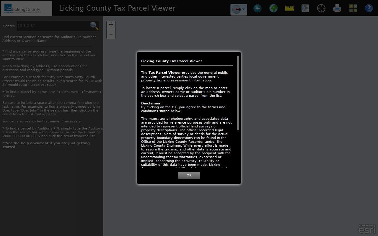 Reynoldsburg residents directory research using the Licking County tax parcel viewer